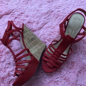 Jessica Simpson red wedges sz 9.5